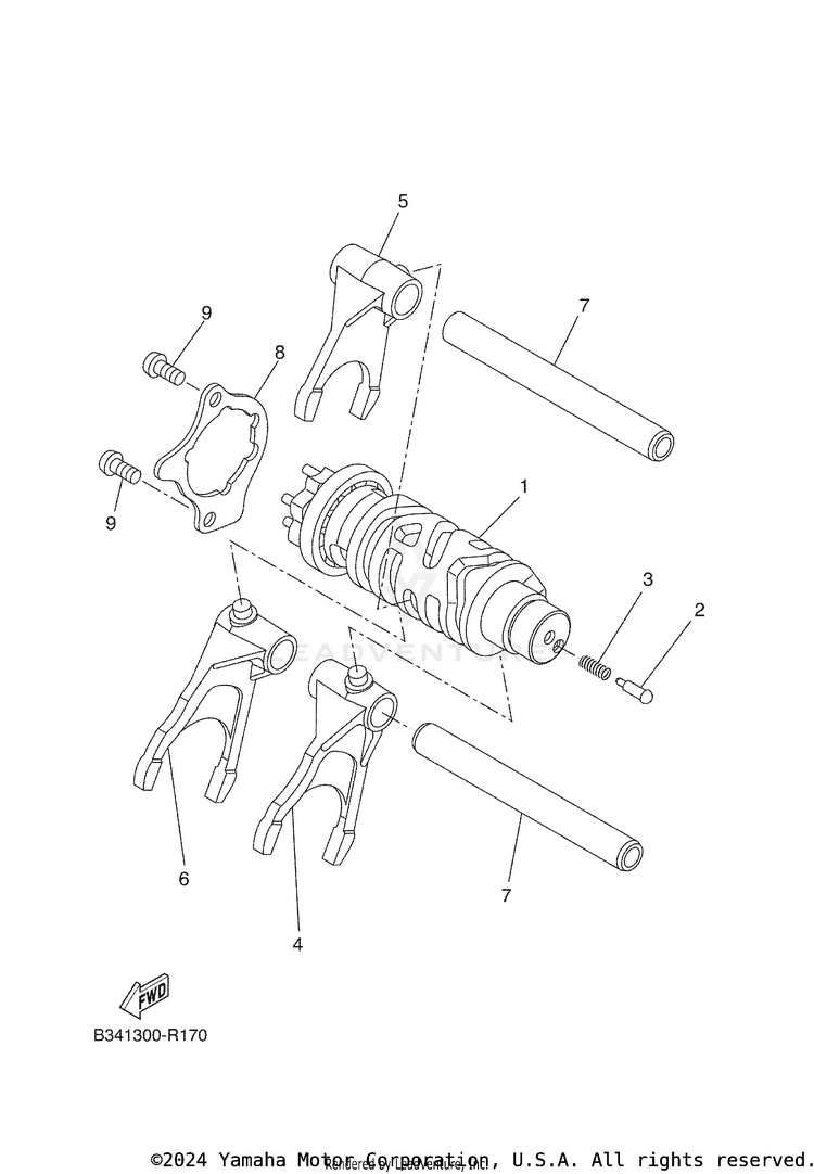 Shift Cam & Fork Schematic