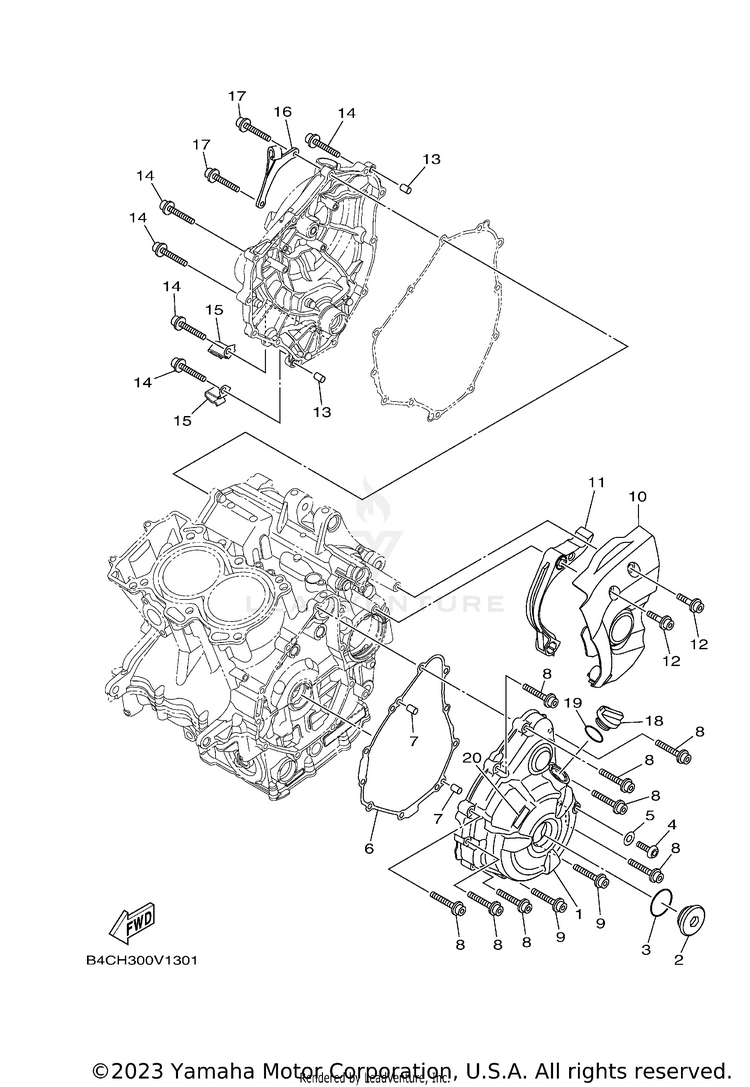 Crankcase Cover 1 MT07 - MT07MCB - 2021 Schematic