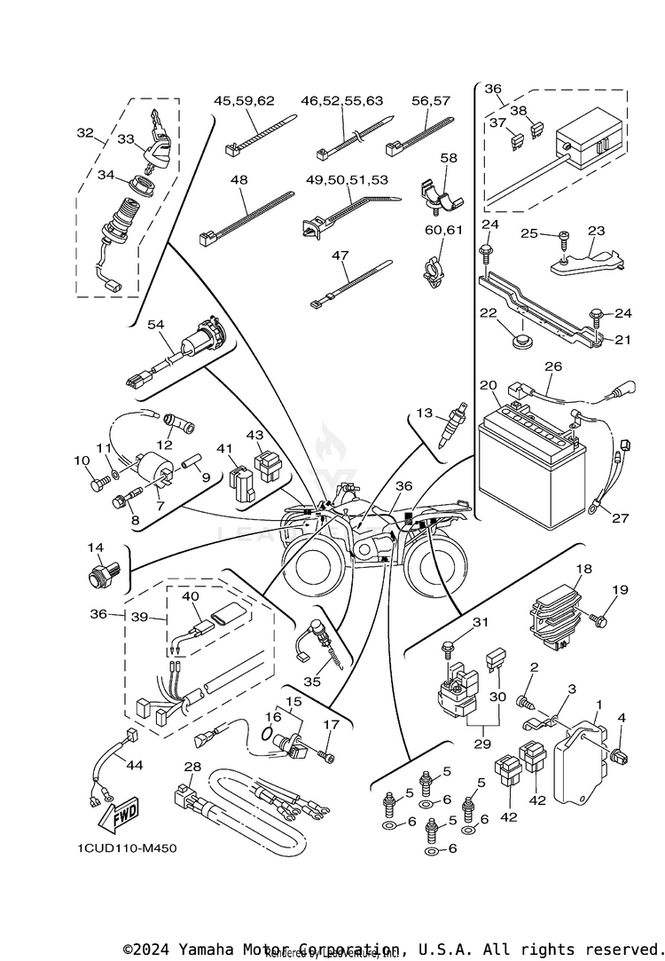 Electrical 1 GRIZZLEY 450 HUNTING - YFM450DAEH - 2014 Schematic