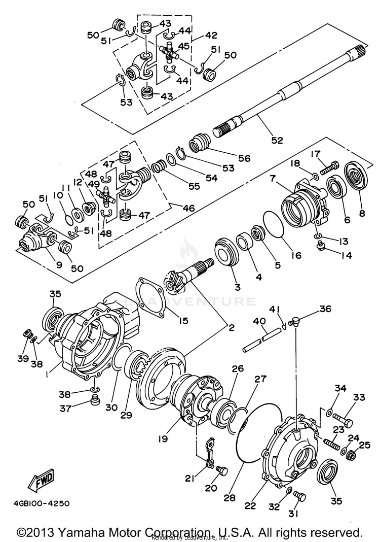 Front Differential KODIAK 4WD - YFM400FWG - 1995 Schematic