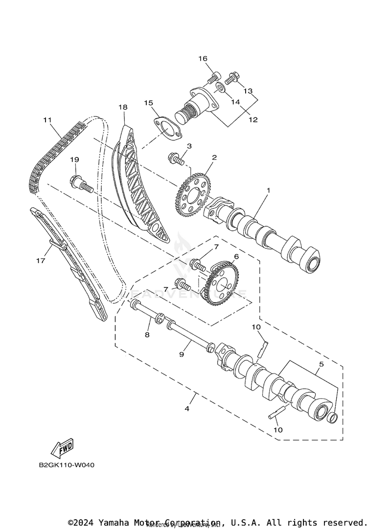 Camshaft & Chain TENERE 700 - XTZ7NB - 2022 Schematic