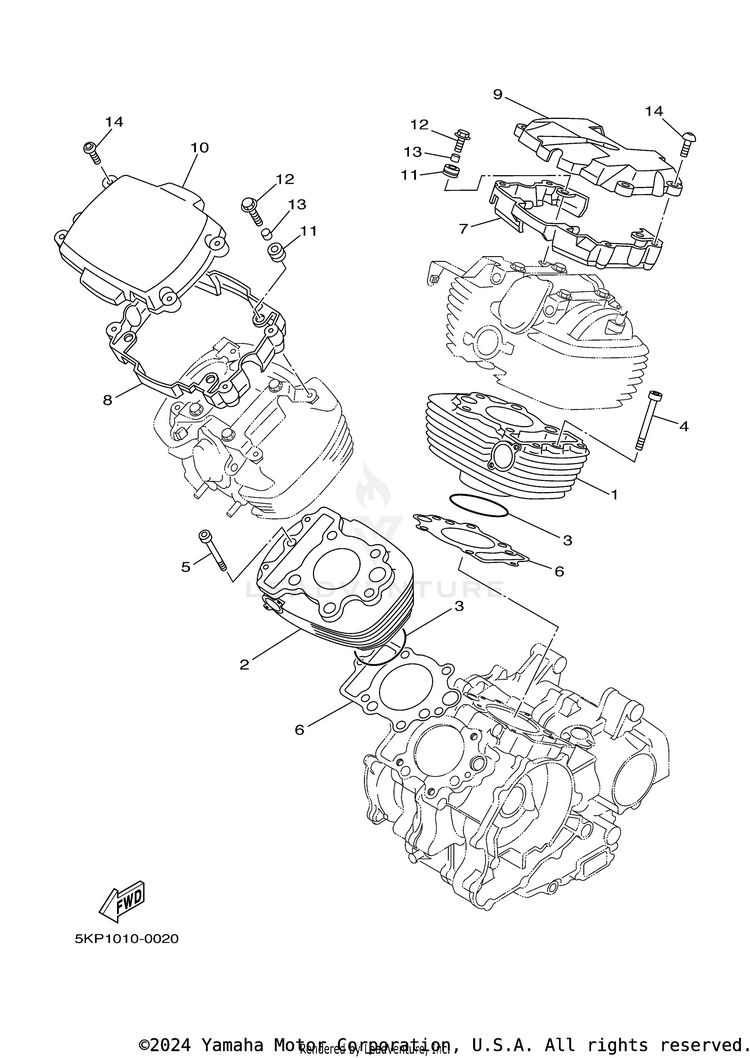 Cylinder V STAR 650 SILVERADO - XVS65ATYCB - 2009 Schematic