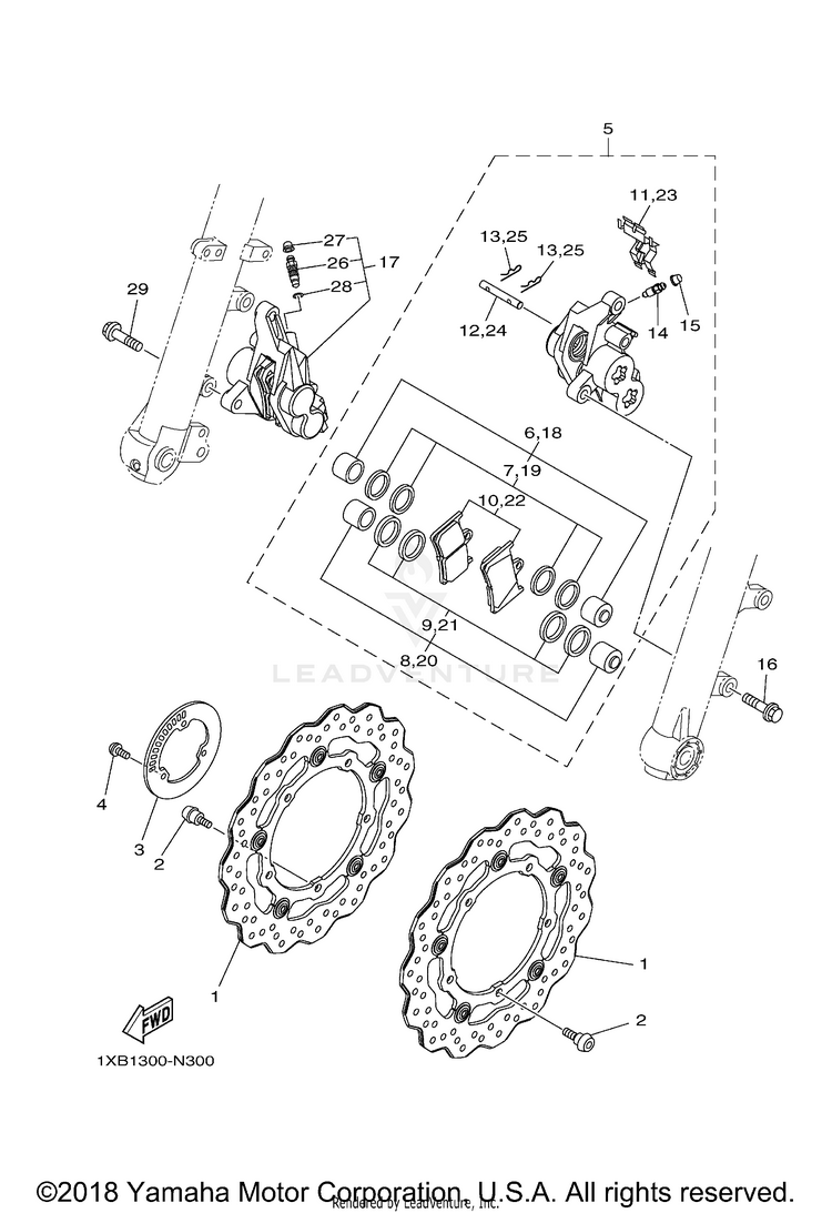 Front Brake Caliper Schematic