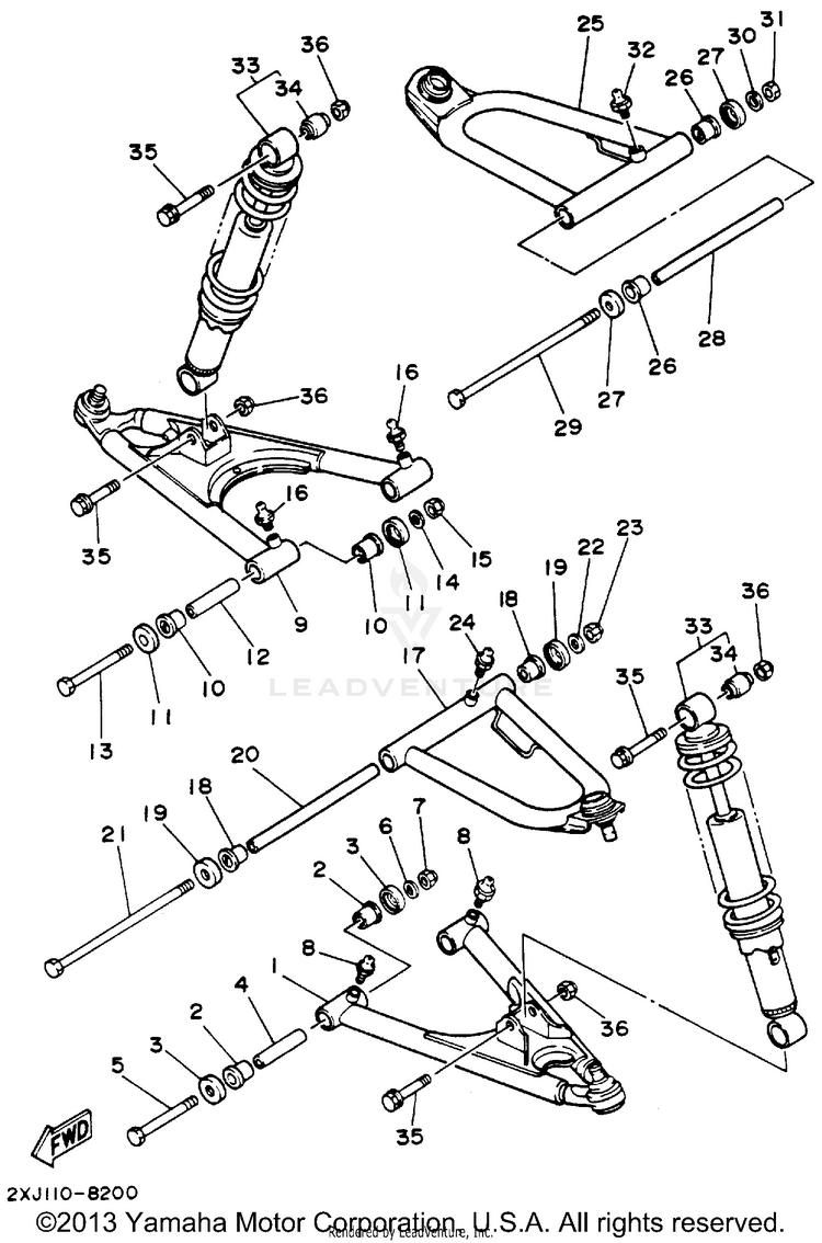Front Suspension Wheel BLASTER - YFS200F - 1994 Schematic