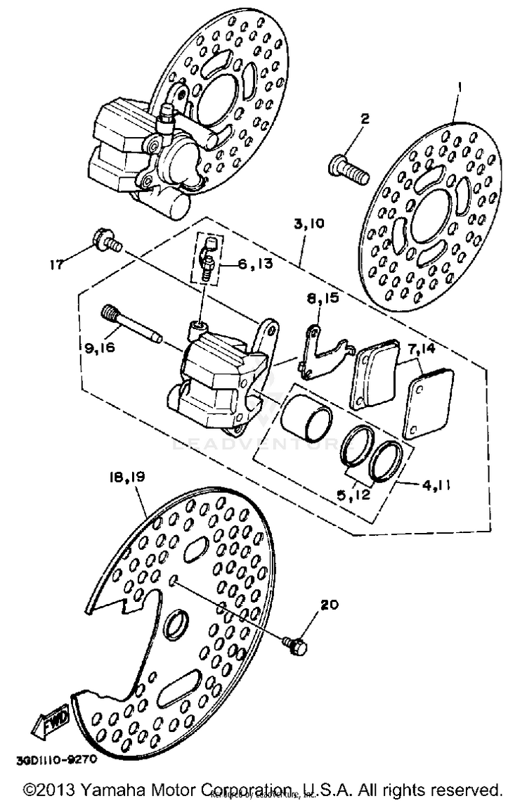 Front Brake Caliper Schematic