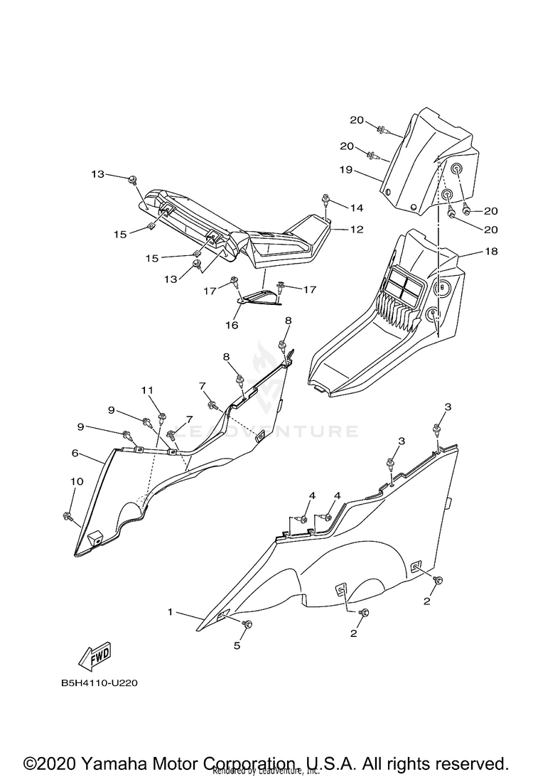 Side Cover 2 YXZ1000R SS SE CAL - YXZ10YCCMW - 2021 Schematic