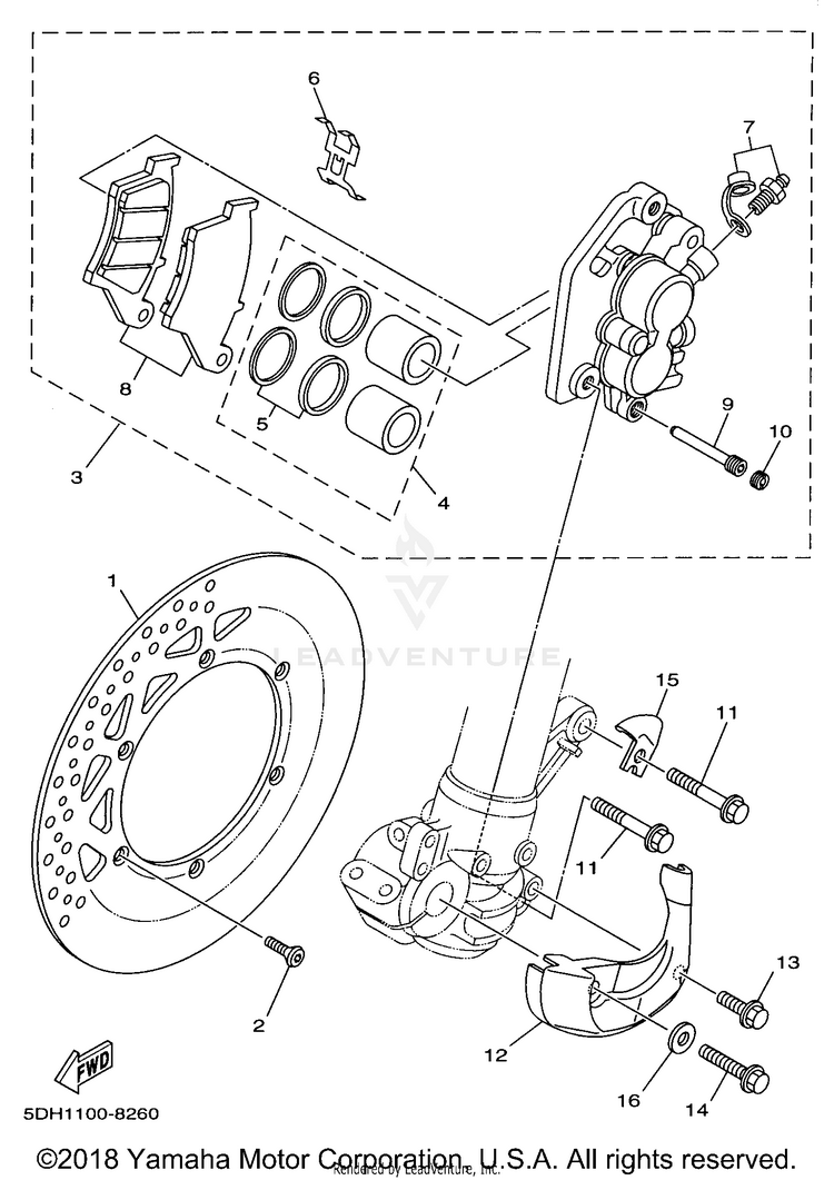 Front Brake Caliper Schematic