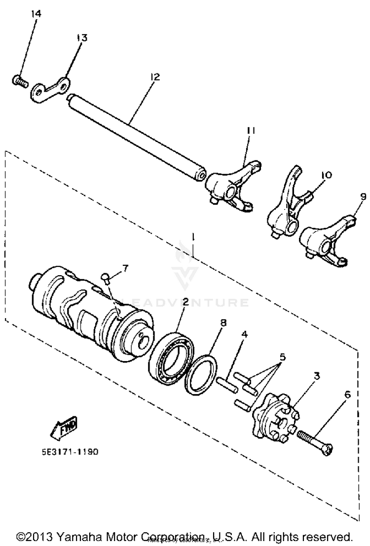 Shift Cam Fork Schematic