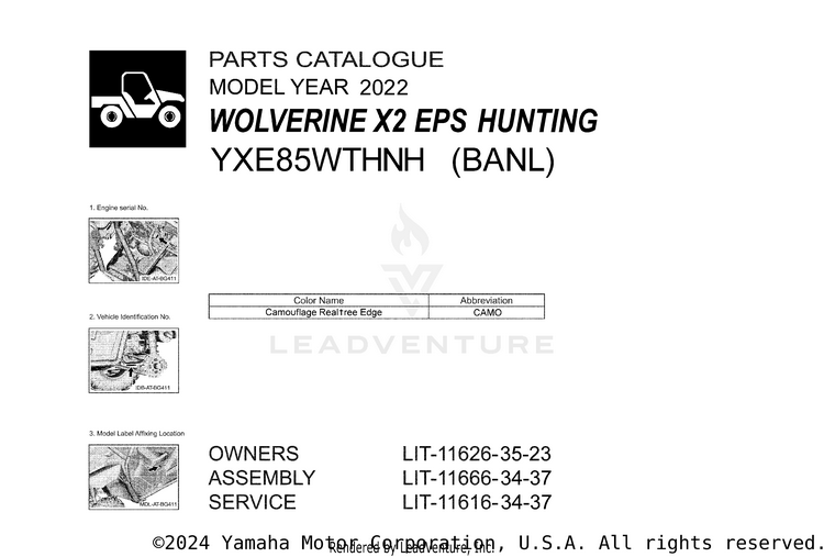 1 Title Page WOLVERINE X2 EPS HUN - YXE85WTHNH - 2022 Schematic