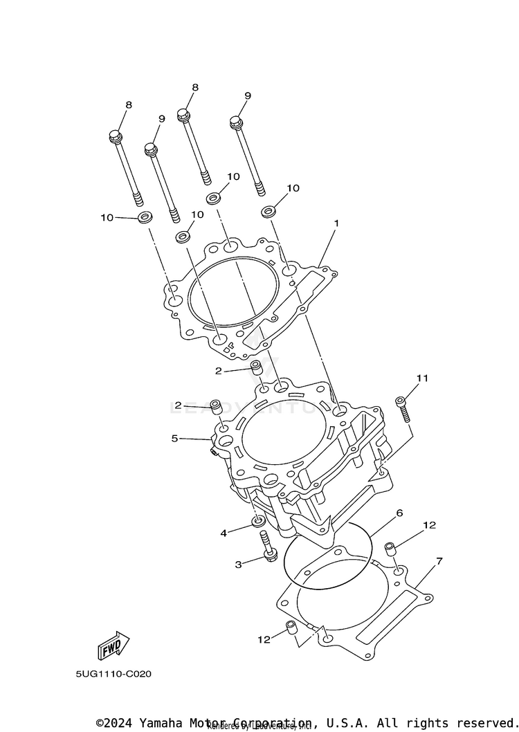 Cylinder RHINO 660 - YXR660FAS - 2004 Schematic