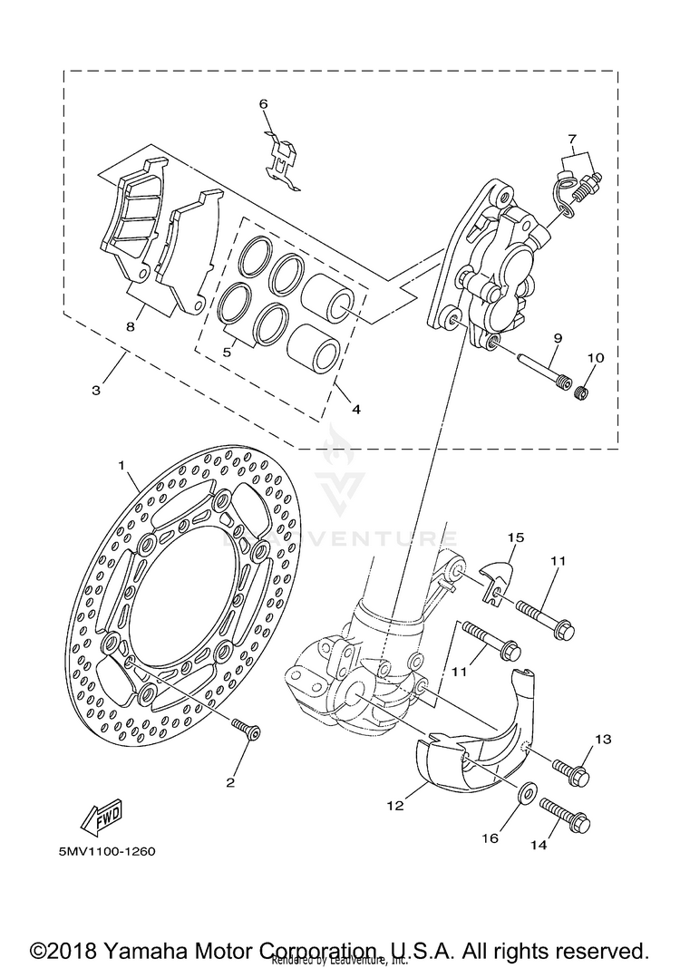 Front Brake Caliper Schematic