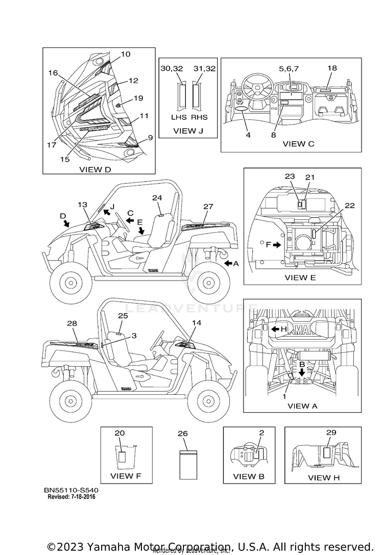 Emblem Label 1 WOLVERINE R-SPEC EPS - YXE70WPSHS - 2017 Schematic