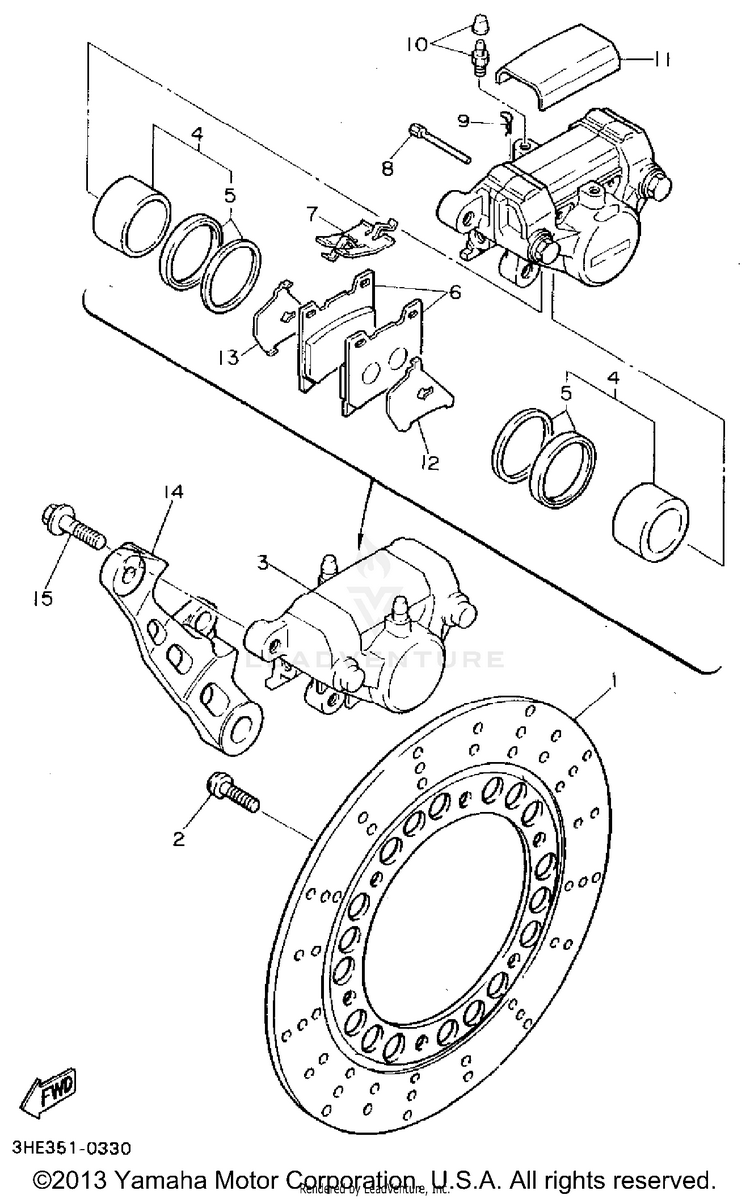 Rear Brake Caliper Schematic
