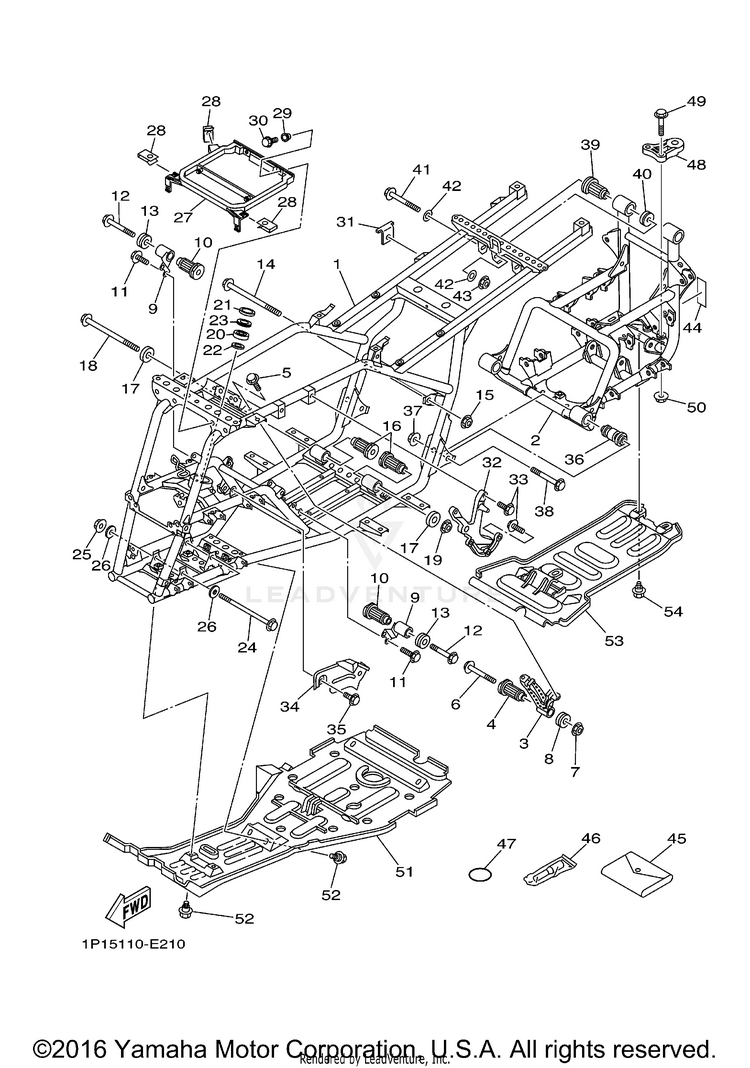 Frame KODIAK 400 4WD - YFM4FAV - 2006 Schematic