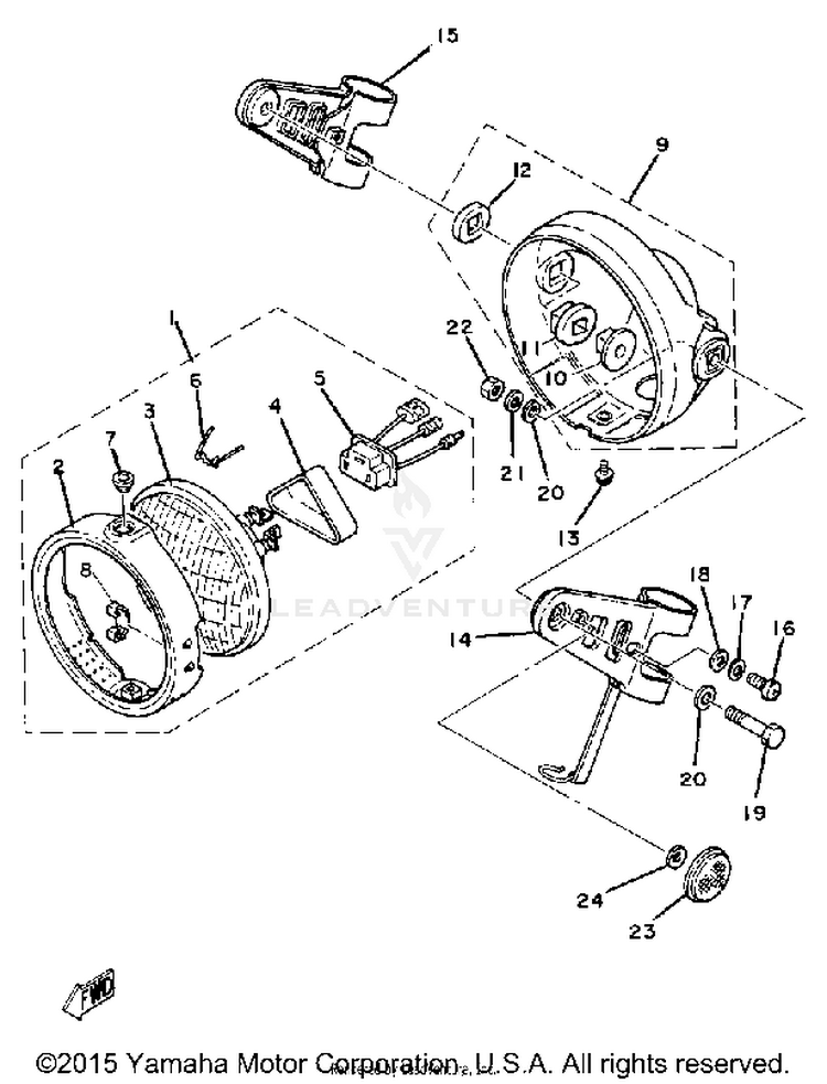Headlight XT250H - 1981 Schematic