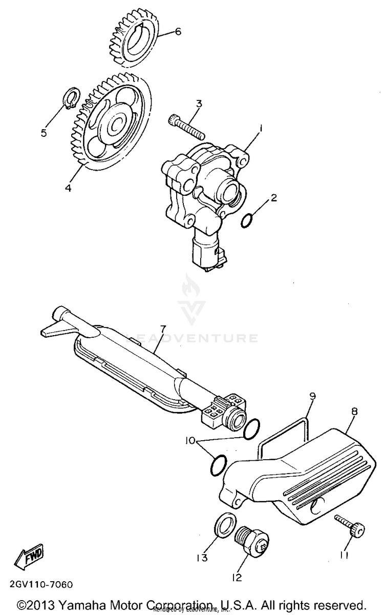 Oil Pump VIRAGO 535 - XV535GC - 1995 Schematic