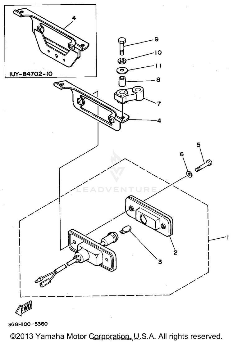 Taillight BANSHEE - YFZ350G - 1995 Schematic