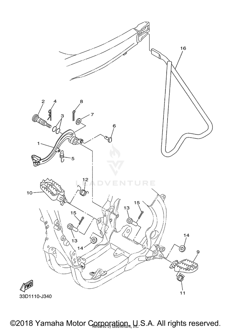 Stand Footrest YZ450F - YZ450FDL - 2013 Schematic