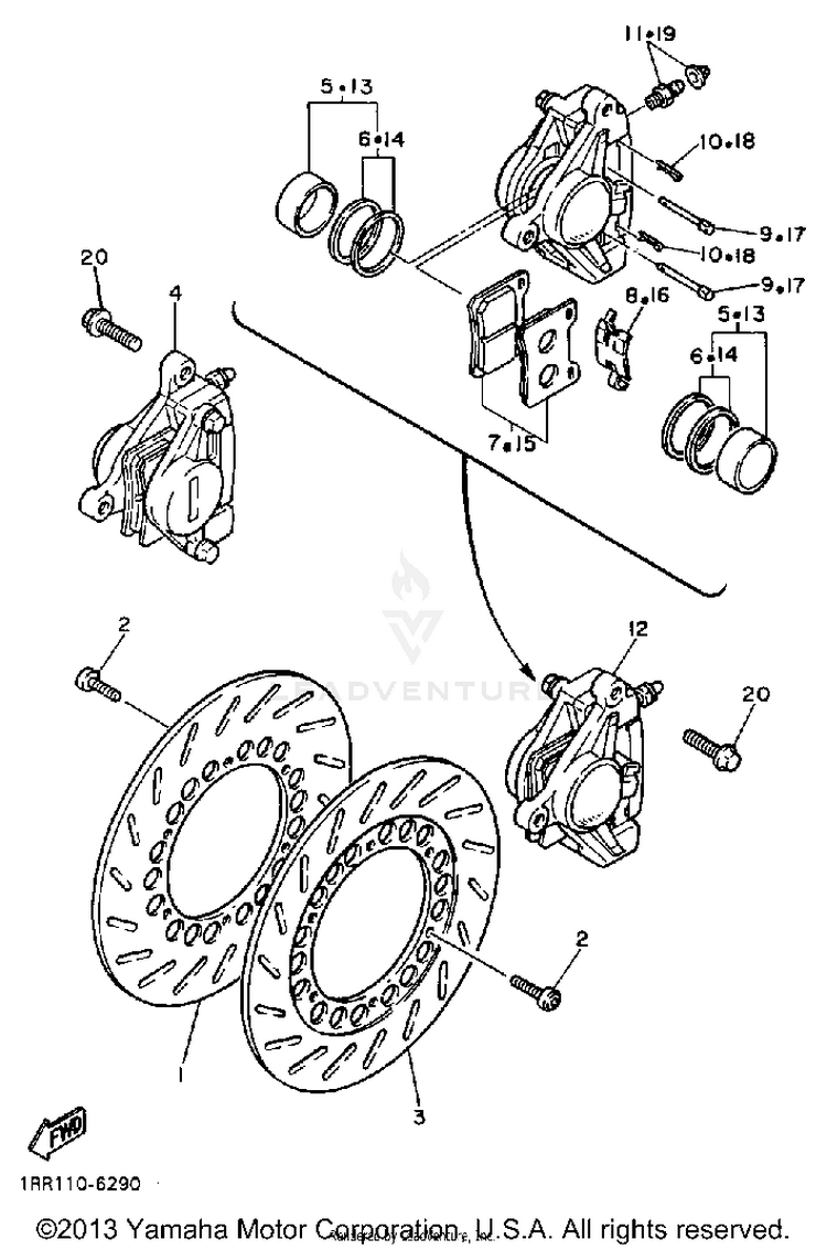 Front Brake Caliper Schematic