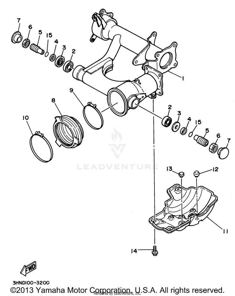 Rear Arm BIG BEAR 4WD (ME & NH Only) - YFM350FWF_MNH - 1994 Schematic