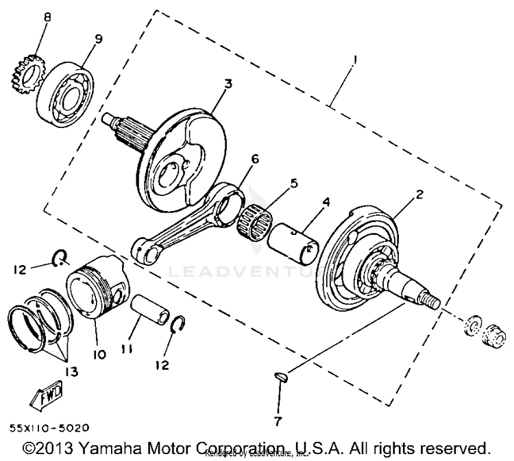 Crankshaft - Piston Schematic