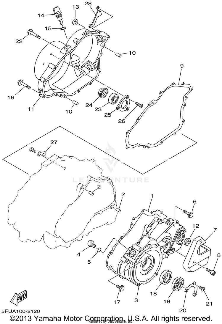 Crankcase Cover 1 BIG BEAR 400 4WD_REAL TREE XTRA - YFM400FHP - 2002 Schematic