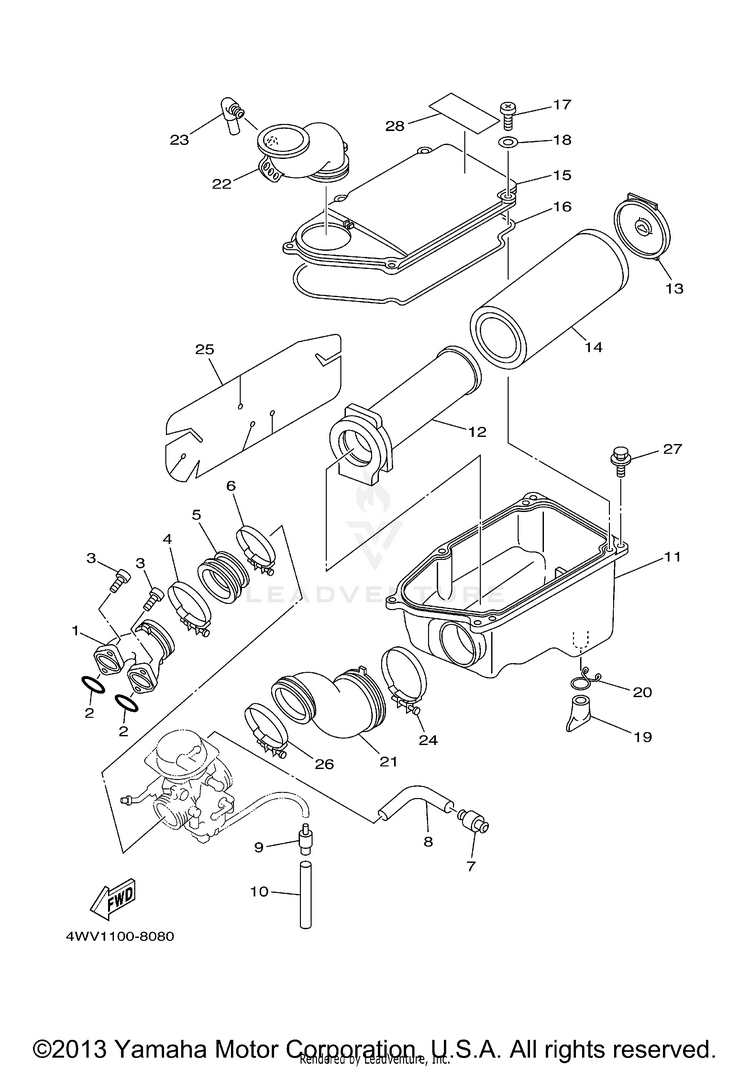 Intake GRIZZLY REALTREE - YFM600FHMC - 2000 Schematic