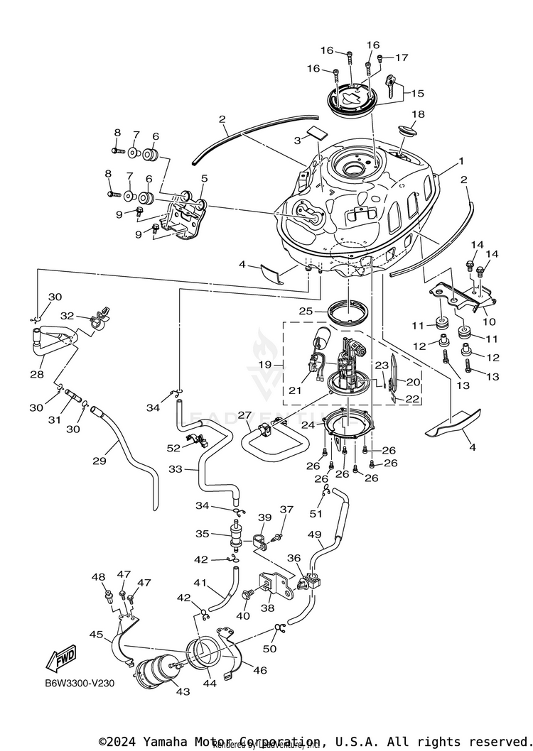 Fuel Tank MT-03 - MT03MB - 2021 Schematic