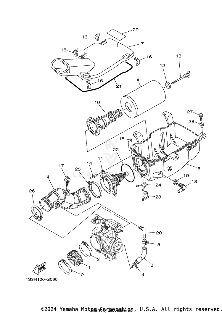 Intake RAPTOR 700 SPECIAL EDITION - YFM70RSEY - 2009 Schematic