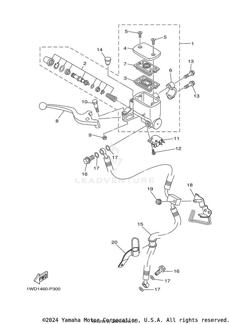 Front Master Cylinder R3 - YZFR3HB - 2017 Schematic