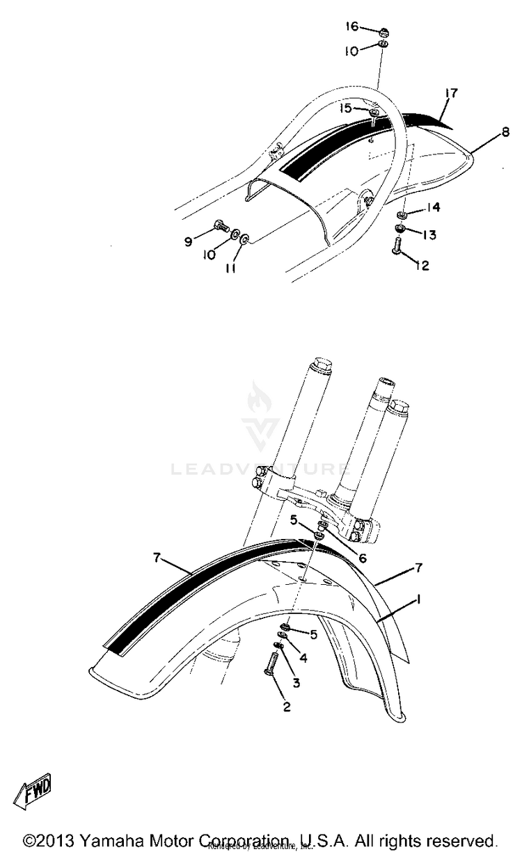 Front Fender - Rear Fender Schematic