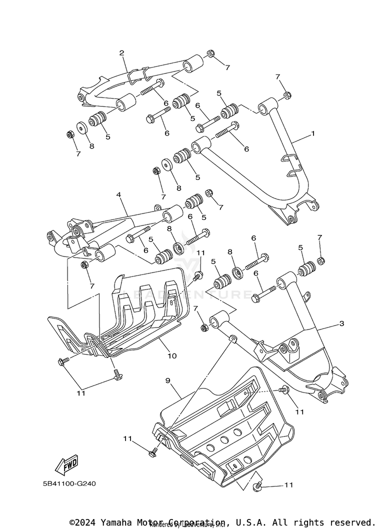 Rear Arm RHINO 700 FI SPORT E - YXR7FSP2Y - 2009 Schematic