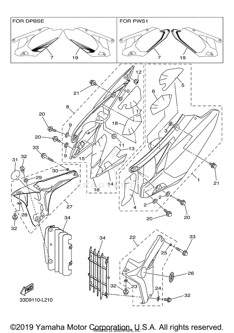 Side Cover YZ450FB - YZ450FBL - 2012 Schematic