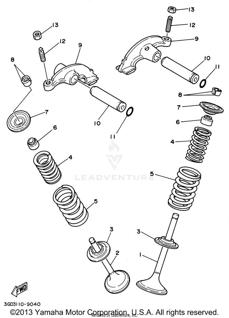 Valve KODIAK 4WD - YFM400FWG - 1995 Schematic