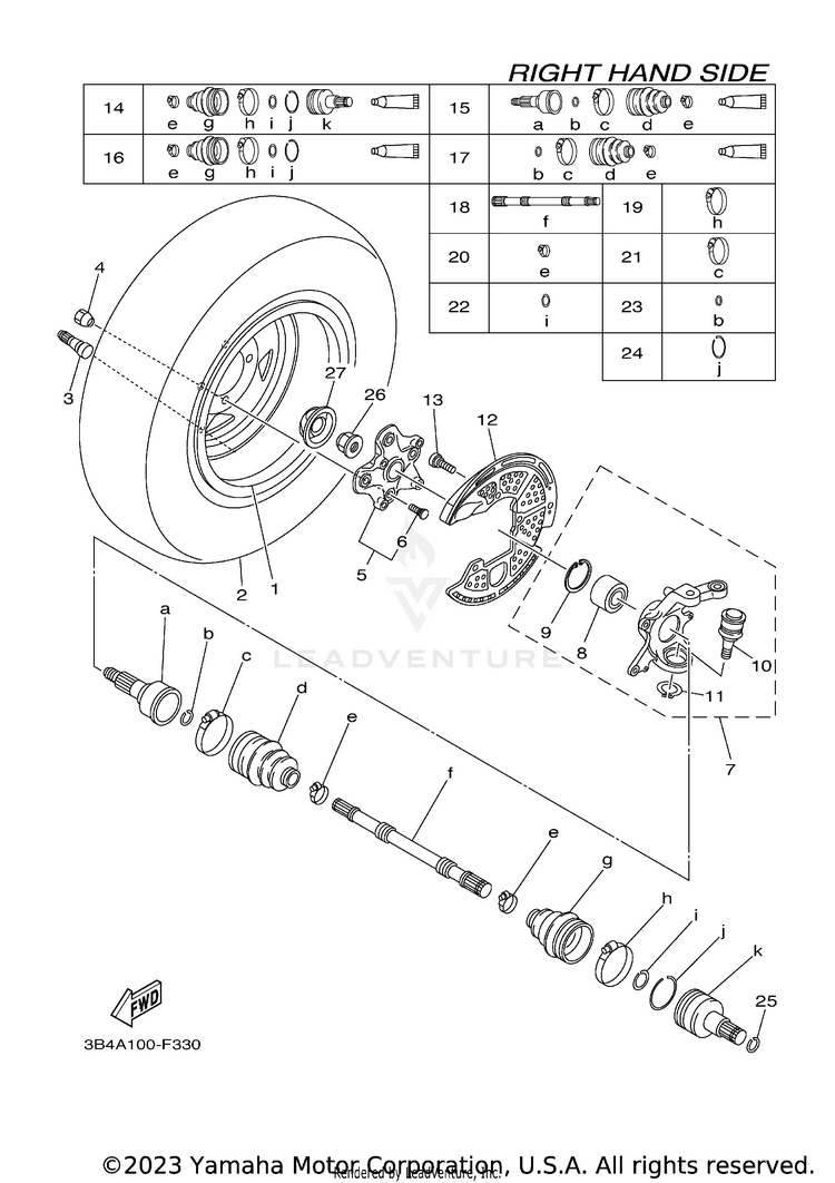 Front Wheel 2 GRIZZLY 700 SPECIAL EDITION-SILVER - YFM7FGPSEW - 2007 Schematic