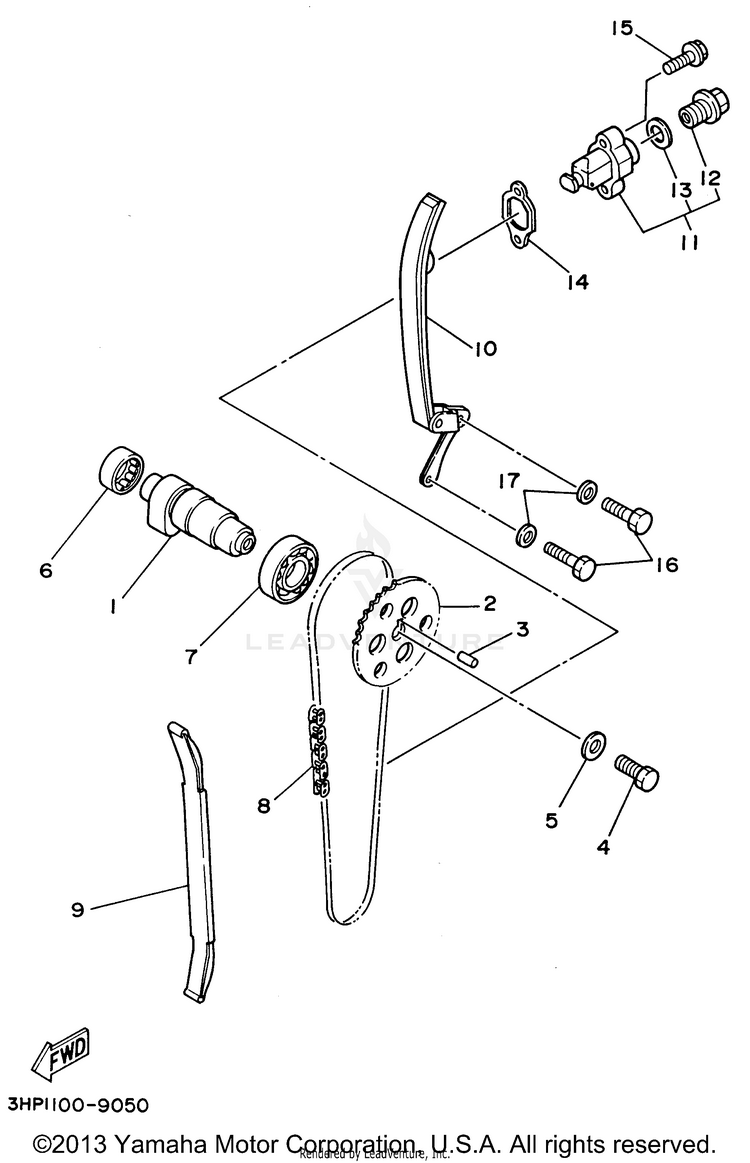 Camshaft Chain KODIAK 4WD - YFM400FWG - 1995 Schematic