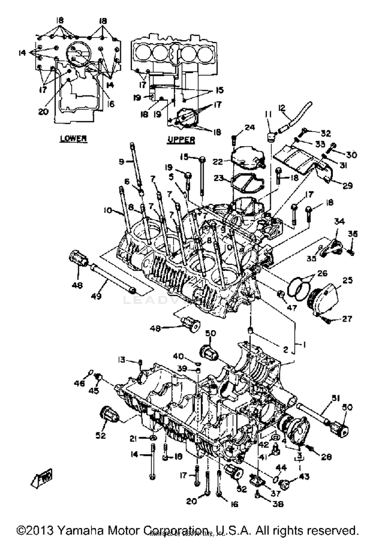 Crankcase XS1100SG - 1980 Schematic