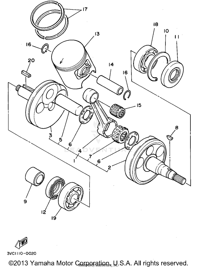Crankshaft - Piston Schematic