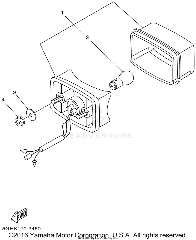 Taillight KODIAK 4WD - YFM400FAP - 2002 Schematic