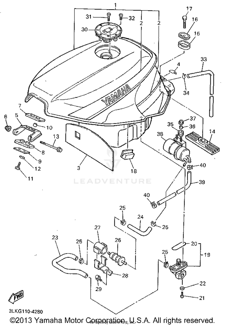 Fuel Tank (Non-California) Schematic