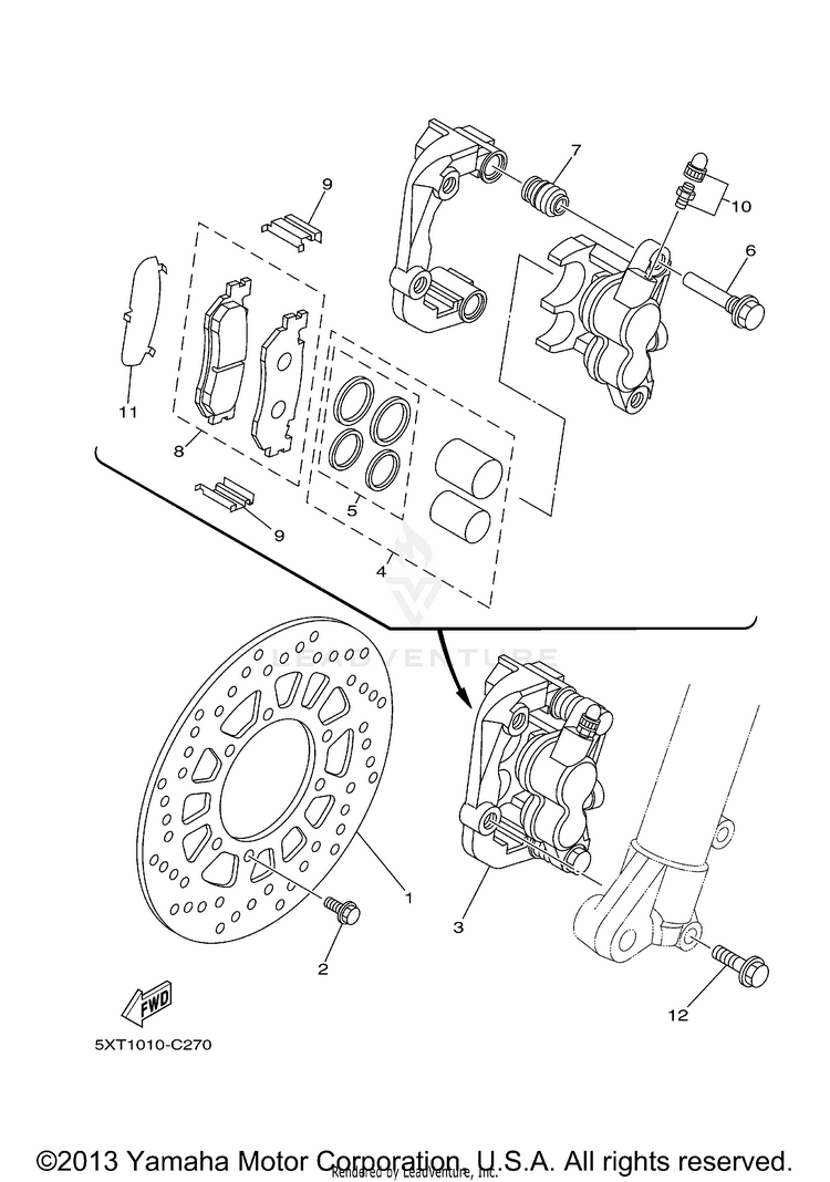 Front Brake Caliper Schematic