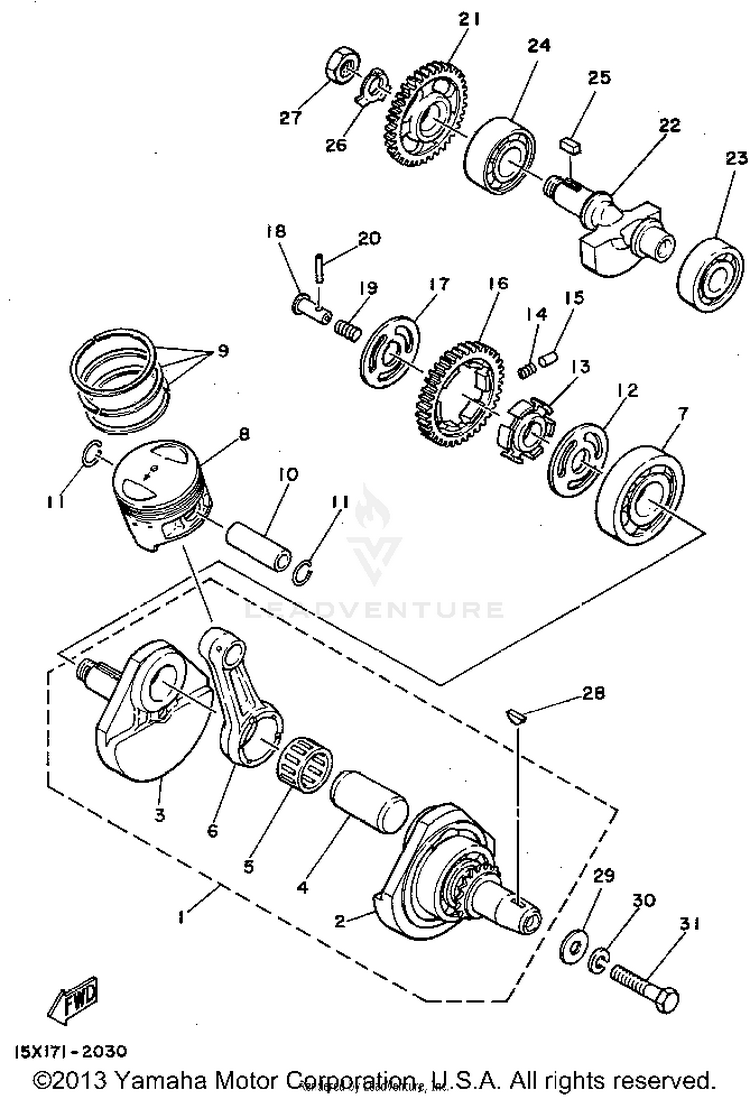 Crankshaft Piston Schematic