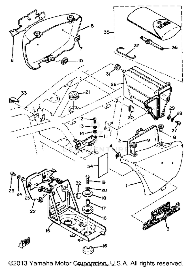 Side Cover XS1100SG - 1980 Schematic