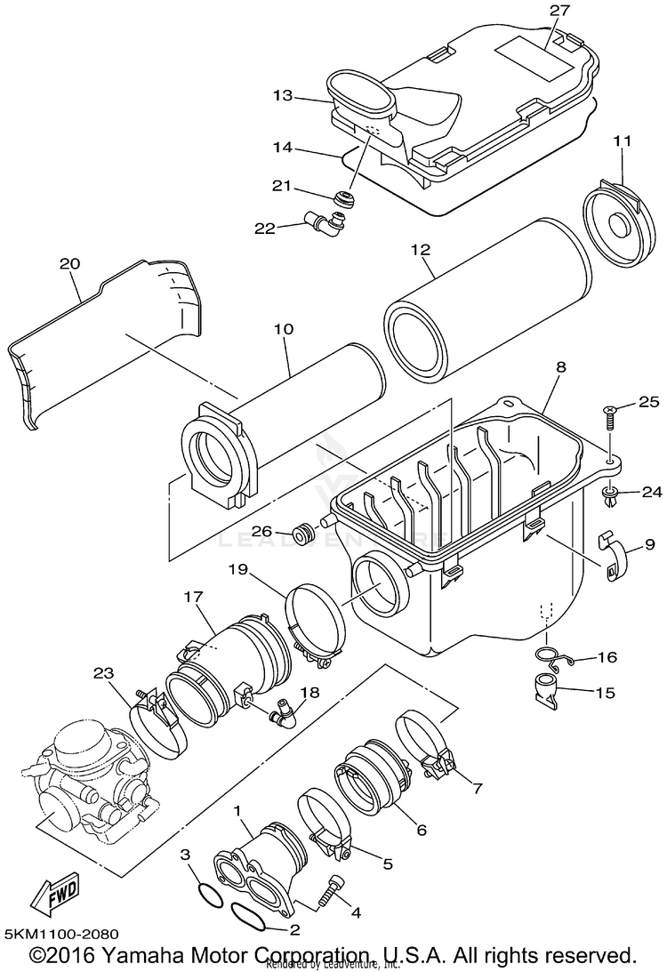 Intake GRIZZLY 660 - YFM660FP - 2002 Schematic