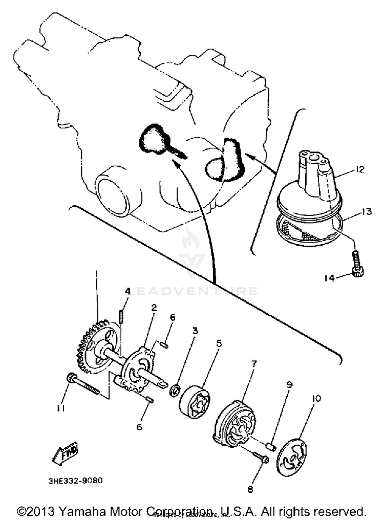 Oil Pump FZR600AC - 1990 Schematic