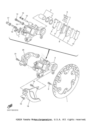 Rear Brake Caliper Schematic
