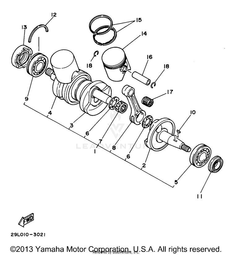 Crankshaft Piston Schematic