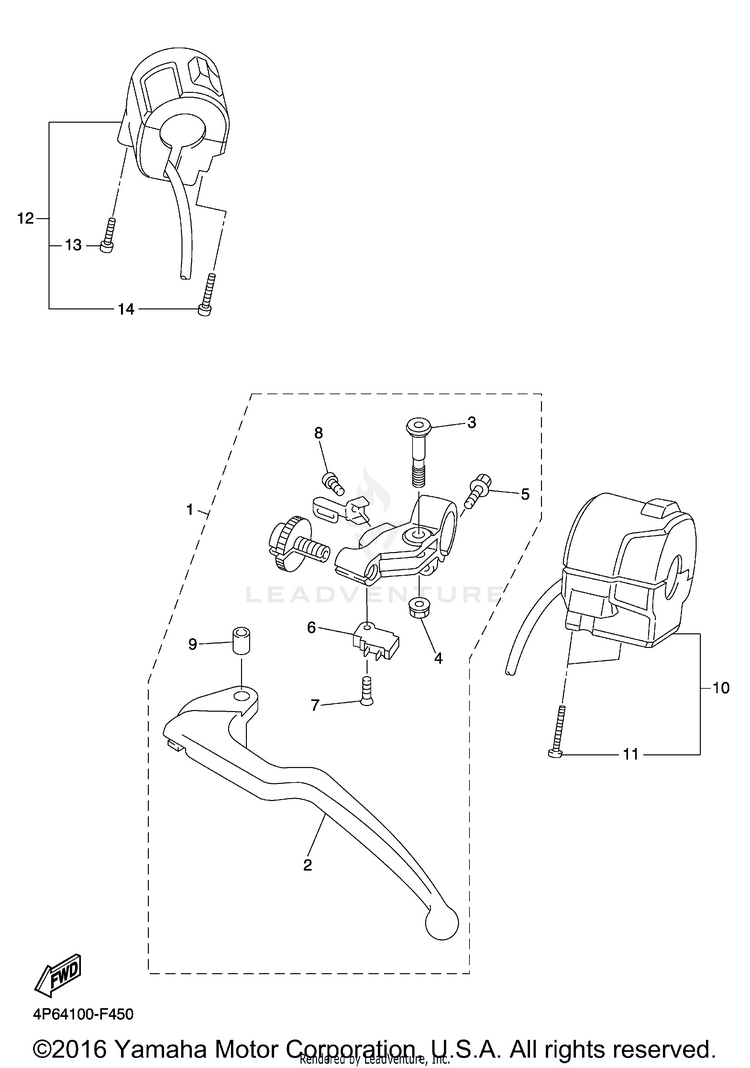 Handle Switch Lever YZFR6S - YZFR6SYCB - 2009 Schematic