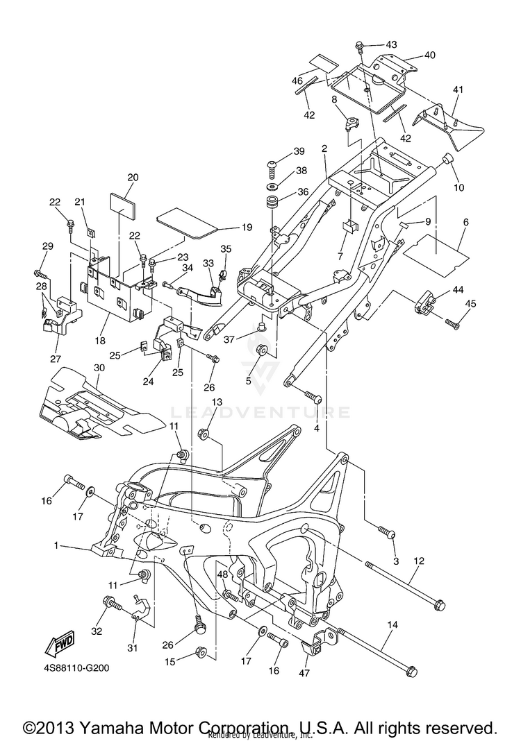 Frame FZ6 - FZS6YCB - 2009 Schematic