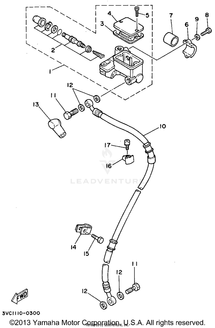 Front Master Cylinder Schematic